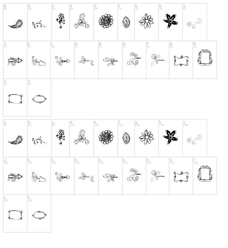MTF Funk Fusion font map